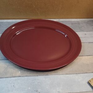 Home Classic Cranberry Ceramic Oval Platter.